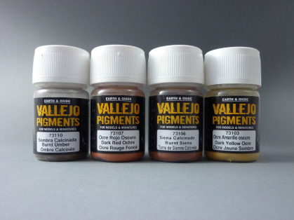 Vallejo Pigment Set Nr. 1 (4) "Röst und Öl"