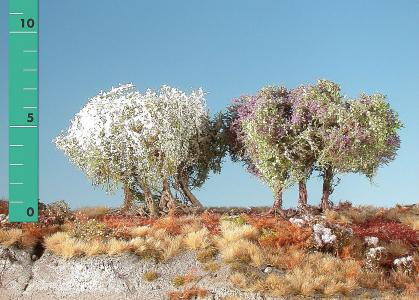 Büsche halbhoch, blühend, Größe 0 (1:87) Frühling, 2 Stück